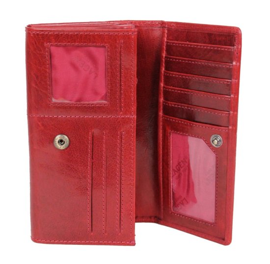 Dámská kožená peněženka V-2102/T červená 2 Dámská kožená peněženka V-2102/T červená 2