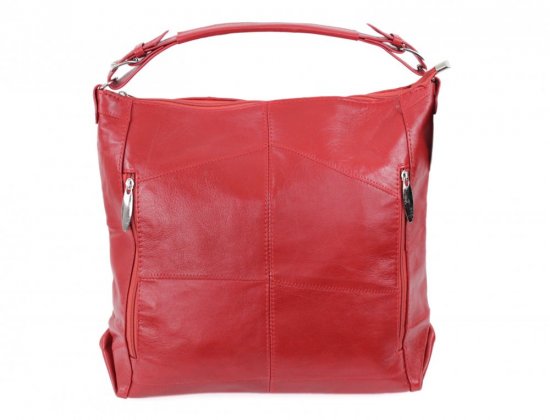Dámska kožená kabelka MAR červená