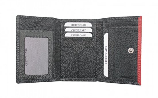 Dámska kožená peňaženka SG-2100 čierno červená 3