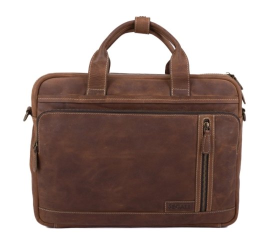 Pánská kožená business taška 27432 hnědá - přední strana Pánská kožená business taška 27432 hnědá - přední strana