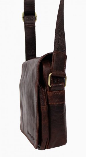 Pánská kožená taška přes rameno PAULO hnědá II 2