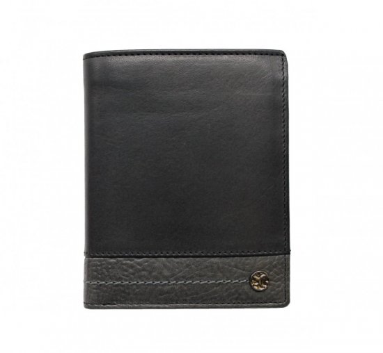 Pánska kožená peňaženka 29513202519 čierna-sivá