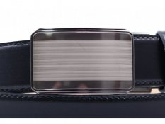 Pánský kožený opasek s plnou sponou automat 235-020-A11 černý
