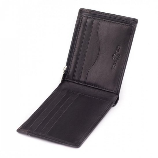 Pánska kožená peňaženka SG-7493 čierno sivá 2