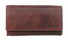 Dámska kožená peňaženka B-D204 RFID tmavo hnedá