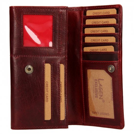 Dámska kožená peňaženka V-2102/T červená