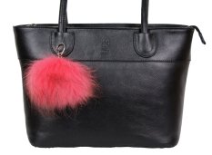 Kožušinový prívesok ku kabelke medvedíkovec pink