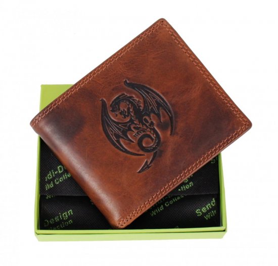 Pánska kožená peňaženka 2104W Dragon hnedá 6