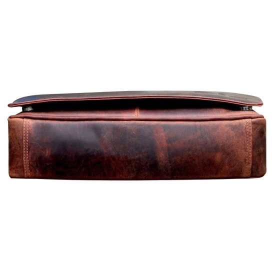 Pánská kožená taška přes rameno Farao hnědá melír - spodní část