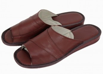 Pánské kožené pantofle Bivoj hnědé kaštan