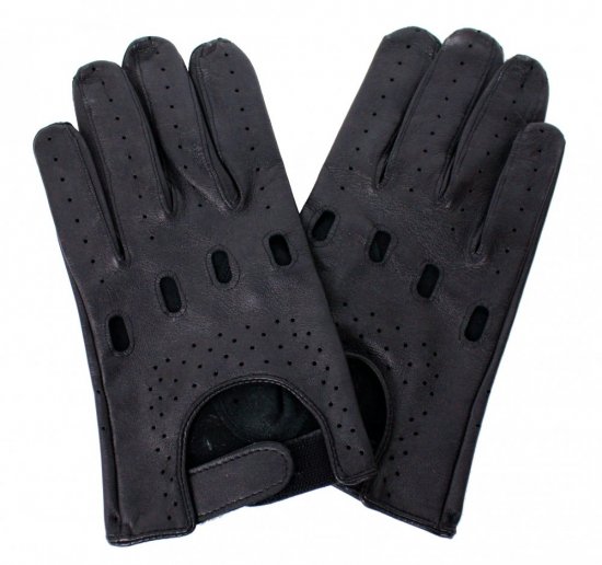 Pánské kožené řidičské rukavice černé