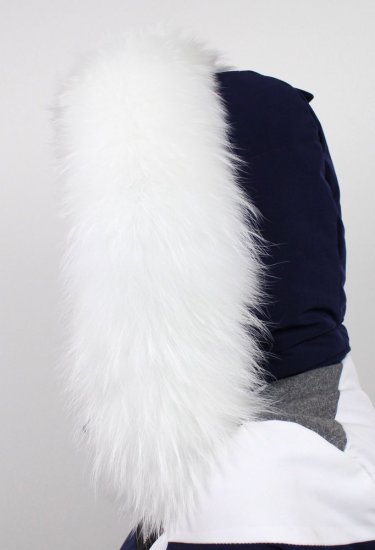Kožušinový lem na kapucňu - golier medvedíkovec snehobiely M 142/8 (84 cm) 1