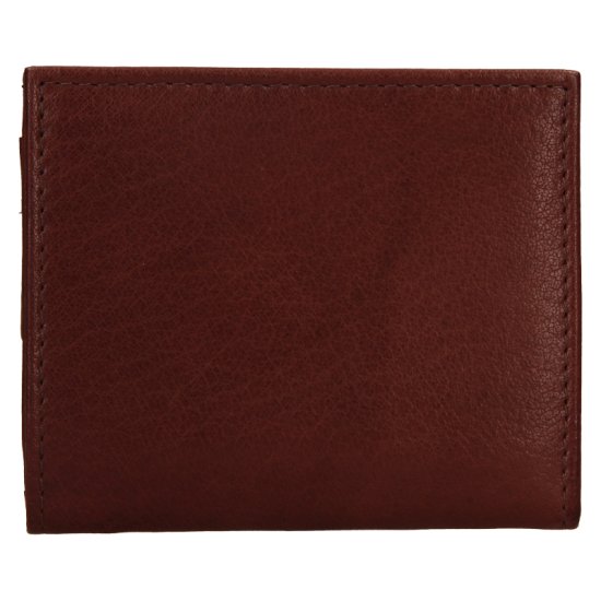 Kožená peněženka E-21055 (malá peněženka) hnědá - zadmí strana