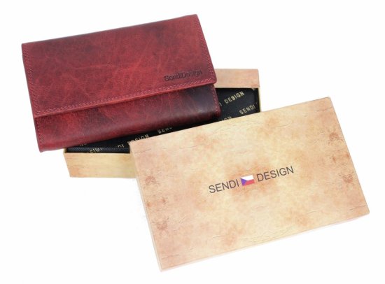 Dámska kožená peňaženka B-2509 RFID červená 5