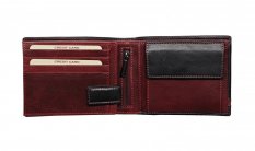 Pánska kožená peňaženka 27531152007 čierna - červená 2