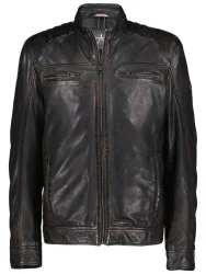 Pánská kožená bunda DNR 52554 tmavě hnědá