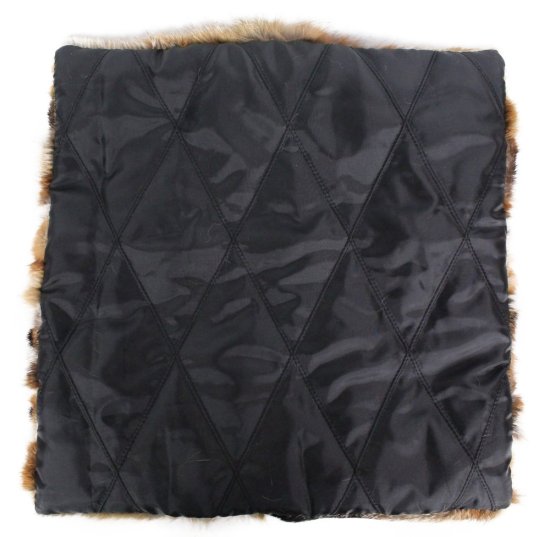 Kožešinový podsedák liška zrzavo - béžová - zadní strana