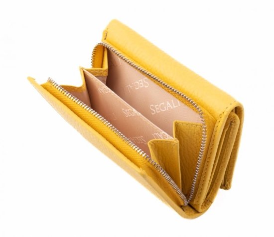 Dámská kožená peněženka SG-27106 B Pastelově žlutá 4