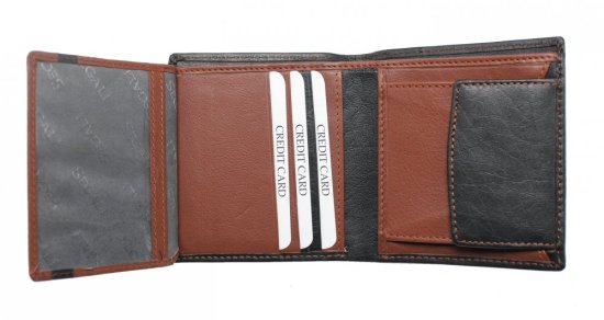 Pánska kožená peňaženka SG-22035-46 čierno-hnedá