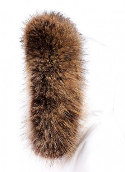 Fur trim on the hood - raccoon collar snowtop brown - beige highlights M 33/10 (70 cm) 1