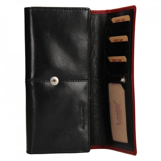 Dámská kožená peněženka BLC/24228/219 černá/červená 2
