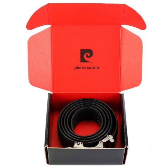 Pánský kožený opasek Pierre Cardin 2651 HY09 černý - dárkové balení