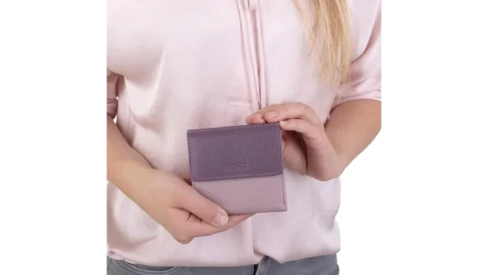 Dámska kožená peňaženka 261337 Orchidea/Ružové víno - skutočná veľkosť 2