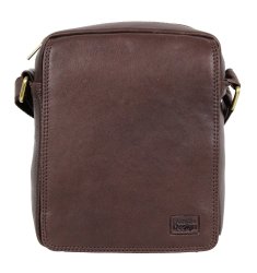 Pánská kožená taška přes rameno MARK 2 hnědá - přední strana Pánská kožená taška přes rameno MARK 2 hnědá - přední strana