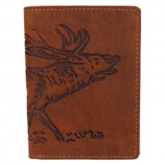 Pánská kožená peněženka 219176 jelen - hnědá - pohled zepředu