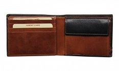 Pánská kožená peněženka 2907114026 černá - koňak
