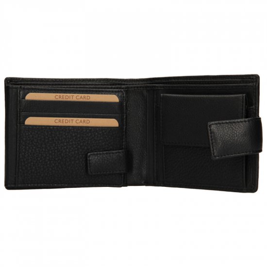 Pánská kožená peněženka s propinkou LG-22111/L černá 02