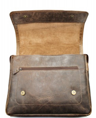 Pánska kožená taška cez rameno Scorteus 1437-79 hnedá melír 6