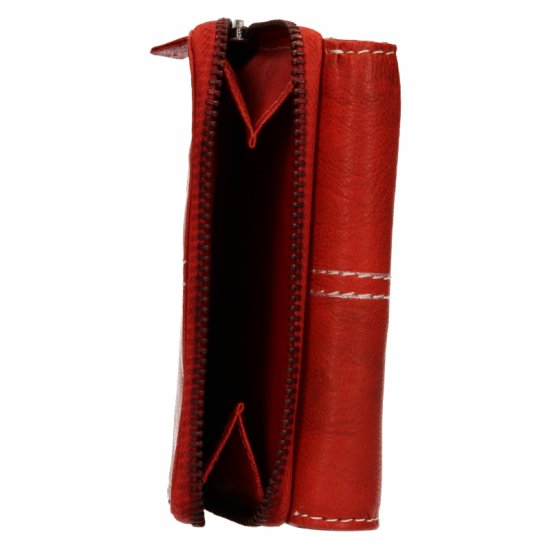 Dámská kožená peněženka JK-20721 červená