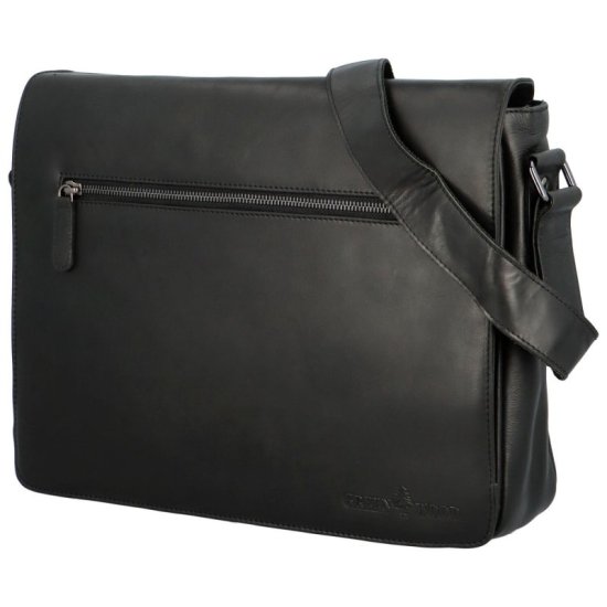 Kožená taška přes rameno UNI DINGO černá 2