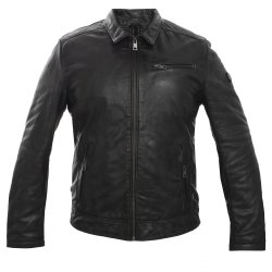 Pánská kožená bunda DNR 52434 grafitově šedá Pánská kožená bunda DNR 52434 grafitově šedá