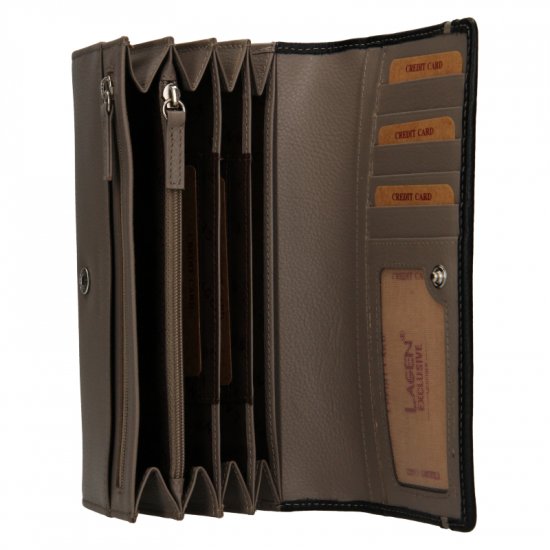 Dámska kožená peňaženka BLC/24787/720 siva/čierna