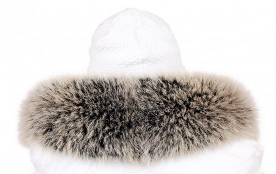 Fur trim on the hood - fox collar snowtop black-beige L 18/2 (65 cm) 2