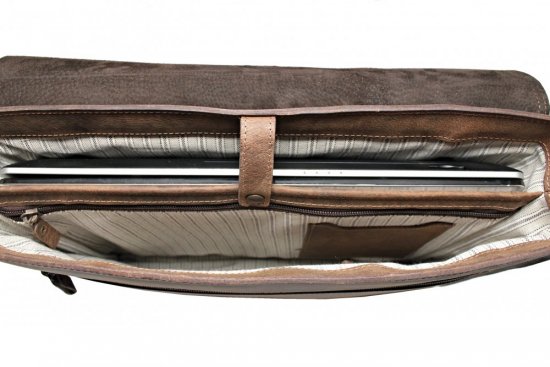 Pánská kožená taška přes rameno na notebook Scorteus S - 1001 pohled dovnitř