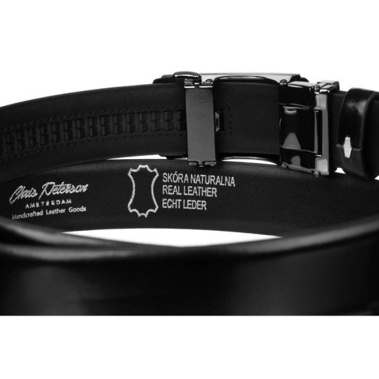Pánský kožený opasek PETERSON PTN 2A014 černý 3