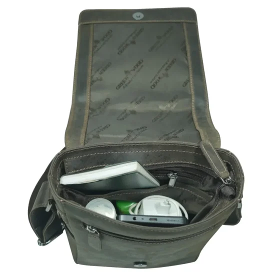 Pánská kožená taška přes rameno Gion tm. hnědá