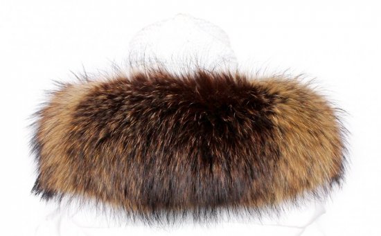 Fur trim on the hood - raccoon collar snowtop brown - beige highlights M 33/11 (65 cm) 2