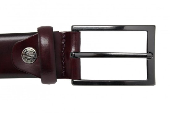 Pánský kožený opasek Lindenmann 21520587 bordo 2