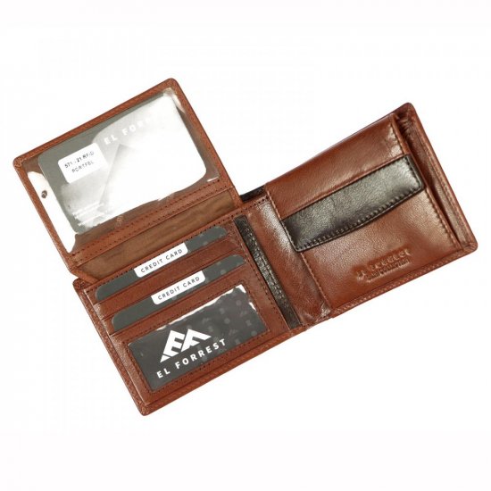 Pánská kožená peněženka El Forrest 2571-21 RFID hnědá 4
