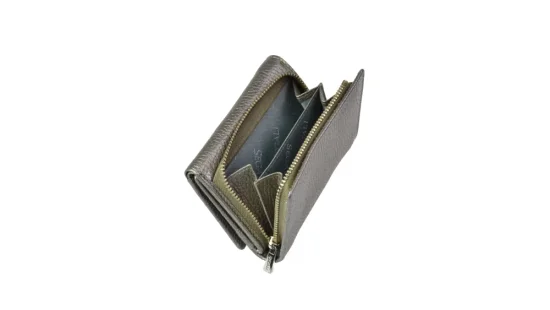Dámska kožená peňaženka SG-27106 B zlatá - mincovník na zips