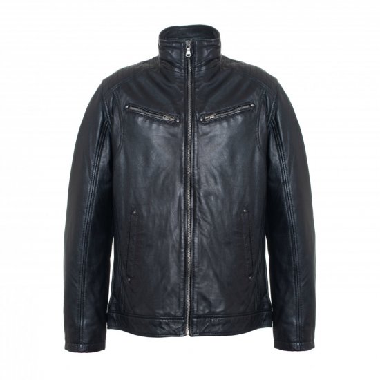 Pánska kožená bunda ZADAR čierna - veľkosť: XL
