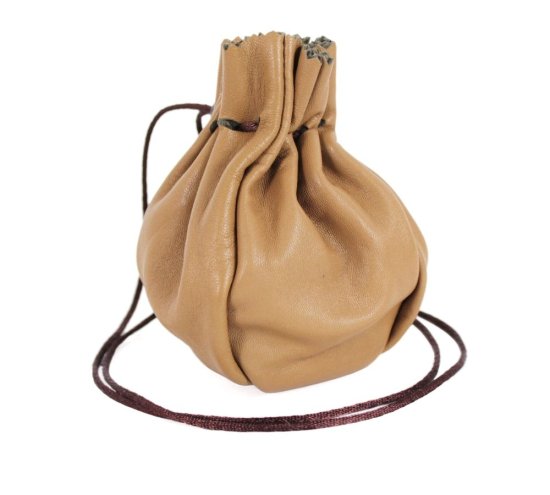 Kožený mešec na mince M 08 -  béžová