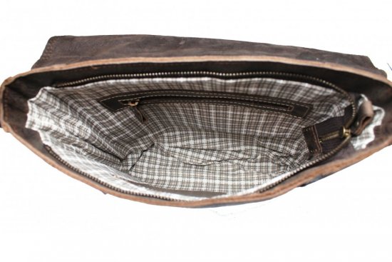 Pánská kožená taška přes rameno Scorteus 143651 hnědá - melír pohled dovnitř