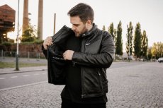 Pánská kožená bunda Forious - černá - vnitřní kapsa