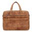 Pánská kožená aktovka LG-25007 camel - zezadu popruh na madlo cest. kufru