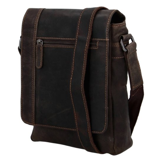 Pánská kožená taška přes rameno Gion tm. hnědá